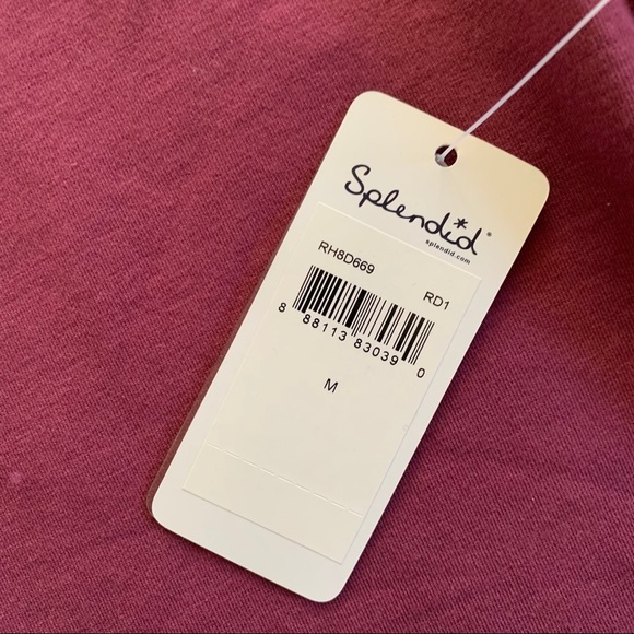 Splendid maroon velvet cropped sweatshirt - Picture 9 of 11